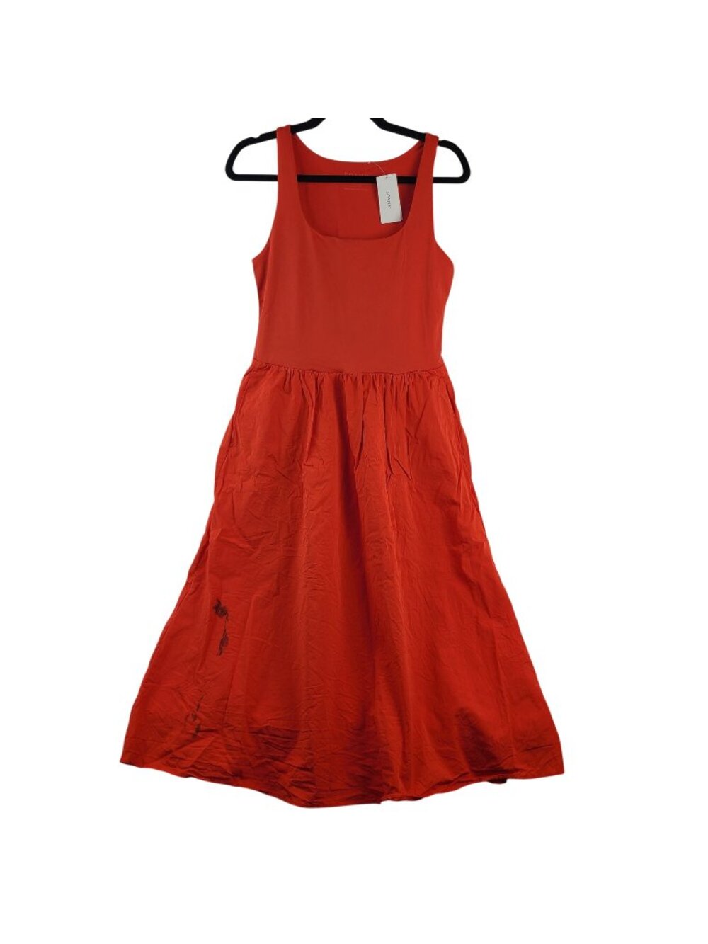 Spanx Smooth Jersey Mix Me Dress Poppy Red Sleeveless Midi With Tags M #